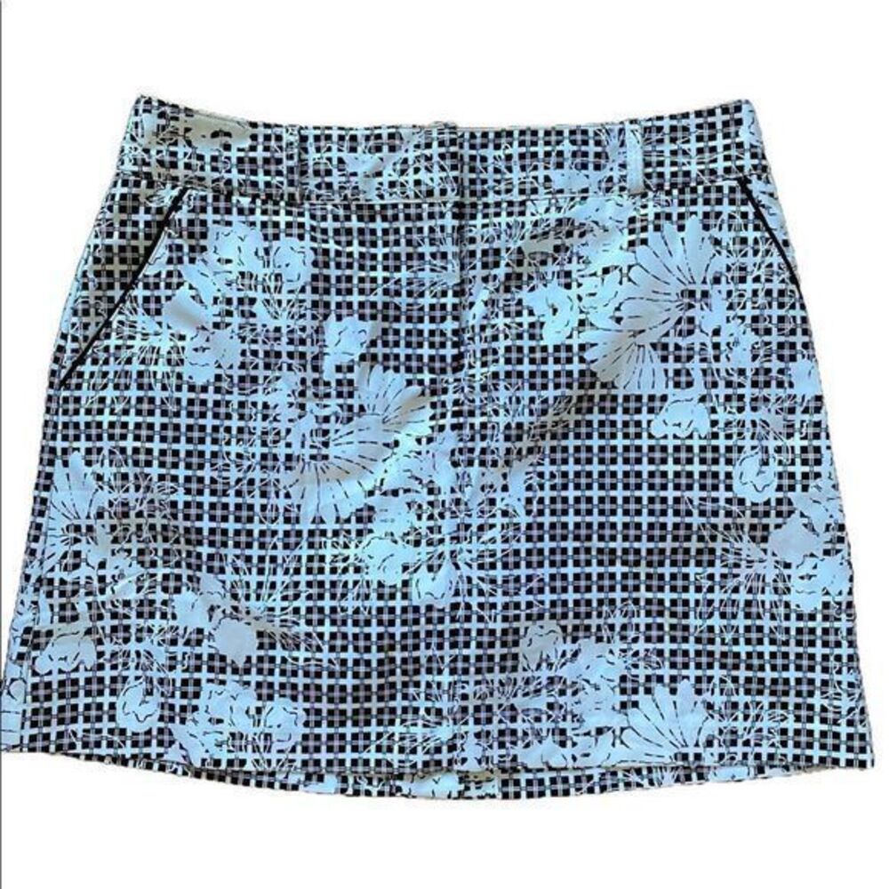 Izod Stretch X Skort - 8 black /white print , polyester spandex